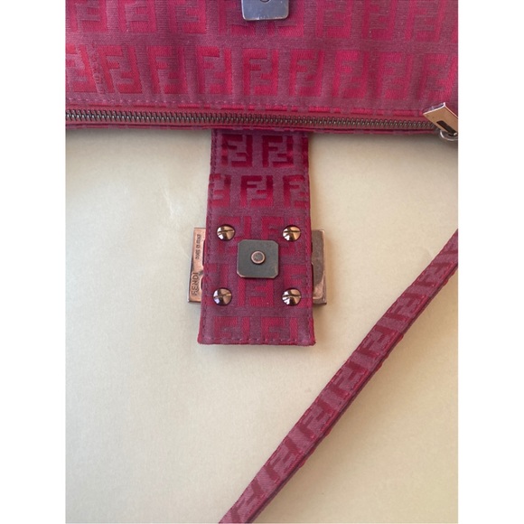 Fendi zucchino baguette red bag handbag - Picture 3 of 6